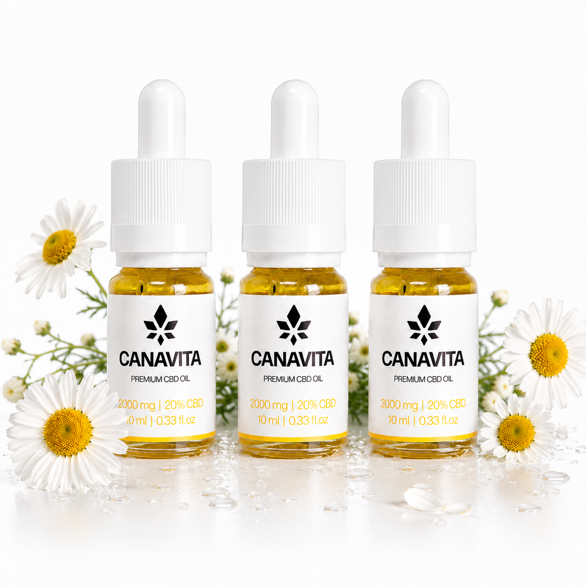 3 flaskor Fullspektrum premium CBD-olja 20%