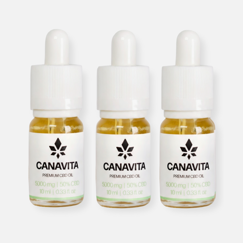 3 flaskor Fullspektrum premium CBD-olja 50%